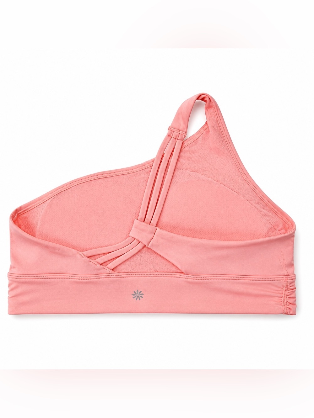 Athleta Athena Longline One-Shoulder Sports Bra Soft Peach Size Medium - Picture 4 of 10